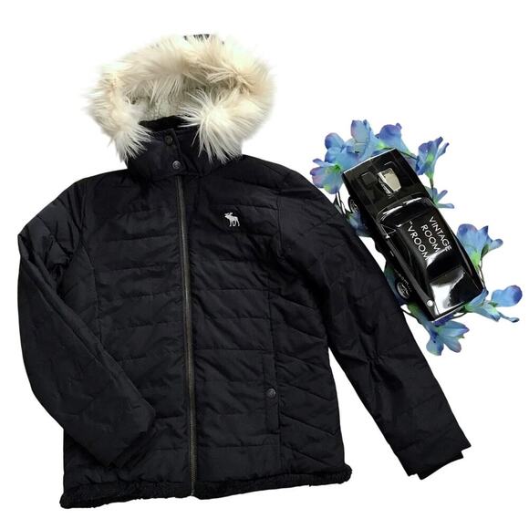 Abercrombie Kids Sherpa Lined Puffer Jacket Girls 11/12